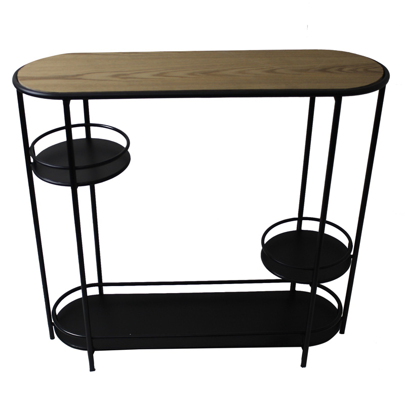 Factory Price Hot Selling  Modern Furniture Multi-Purpose Metal Rack Three Tier Wood Storage Shelf Featured Image