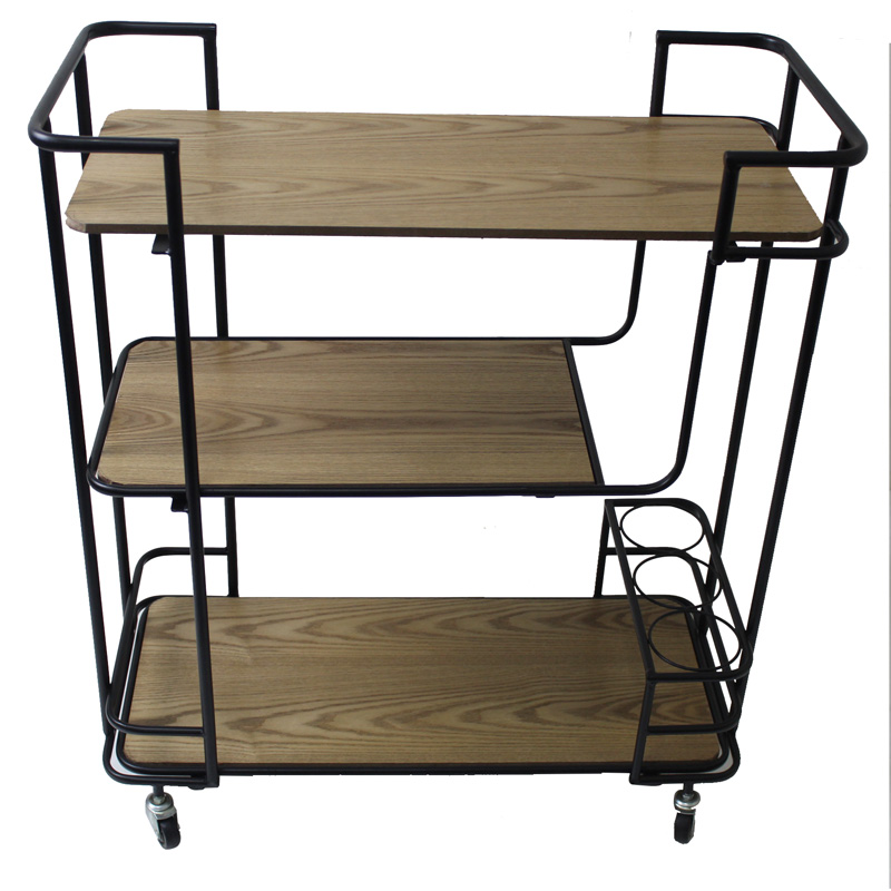 Home Storage Metal Mobile Trolley Rack Mordern Design Kitchen Dinning Room Storage Shelf with Handles Featured Image