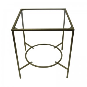 Metal Living Room Nesting Coffee Table Side Table Tempered Glass Top Square End Table