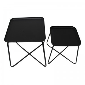 High Quality Living Room Furniture Black Metal Side Table End Table Coffee Table Set