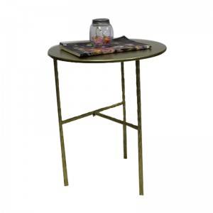 Steel Furniture Set of two Table Manufacturer Weather Resistant Round Golden Table