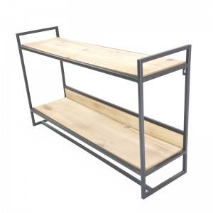 2 Tier Vertical Standing Shelves With Wooden Board Metal Storage Organizer Rack