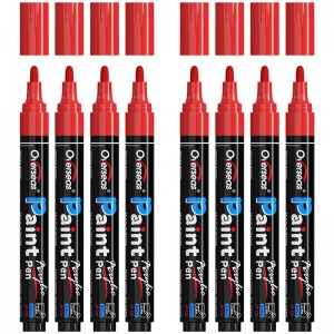 Overseas Red Paint Pens Markeri za boje – trajni akrilni markeri 8 pakiranja, na bazi vode, brzo sušeći, vodootporni markeri za kamen, drvo, plastiku, metal, platno, staklo, tkaninu, šalice.Medi...