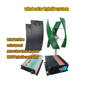 800w 12v-48v Vertical Wind Solar Hybrid System Off Grid Inverter និង MPPT Hybrid Controller