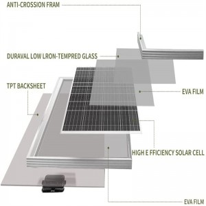 Гібрыдная гібрыдная сонечная сістэма з вертыкальным ветрам 2 кВт 96 В, пазасеткавы інвертар і гібрыдны кантролер MPPT