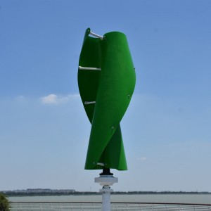 1kw 96v Vertical Wind Turbine Helix ម៉ាស៊ីន​បង្កើត​ខ្យល់​តូច Axis Windmill