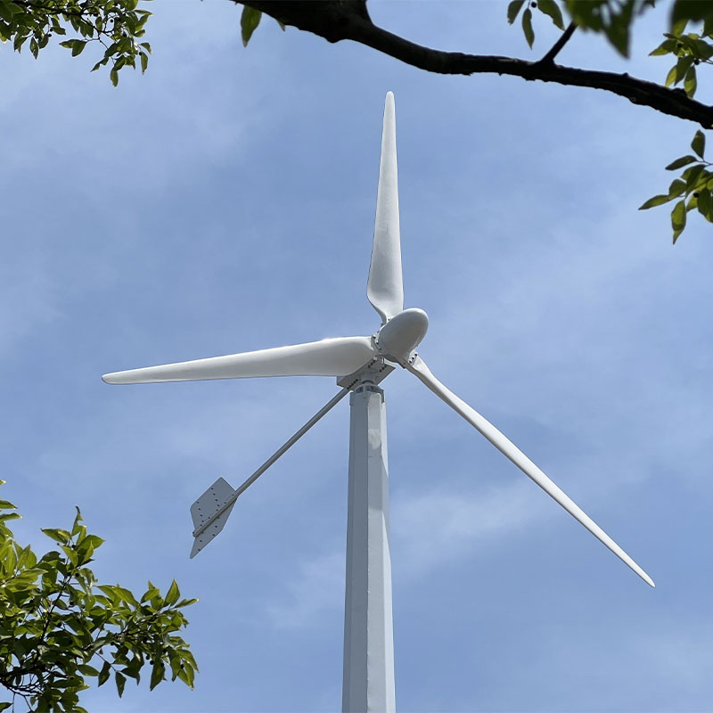5KW Horizontal Wind Turbine Generator With Glass Fiber Blades
