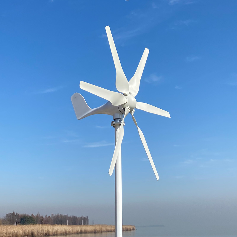SUN 400w 800w 12v 24v 6 Blades Horizontal Wind Turbine Generator រូបភាពពិសេស