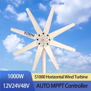 1000w 12v 24v карачи турбини на ветер хоризонтална турбина на ветер