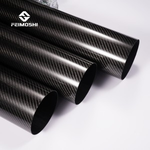 3k twill woven surface light weight glossy carbon fiber tube/boom/pipe