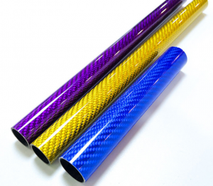 Twill glossy colorful carbon fiber pipe