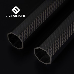 ប្ដូរតាមបំណង 100% twill matte/glossy carbon fiber tube hexagonal tube សម្រាប់លក់ក្តៅ