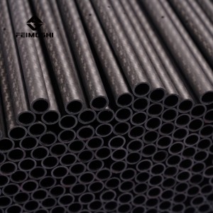 Bề mặt dệt twill 3k trọng lượng nhẹ ống / cần / ống sợi carbon bóng