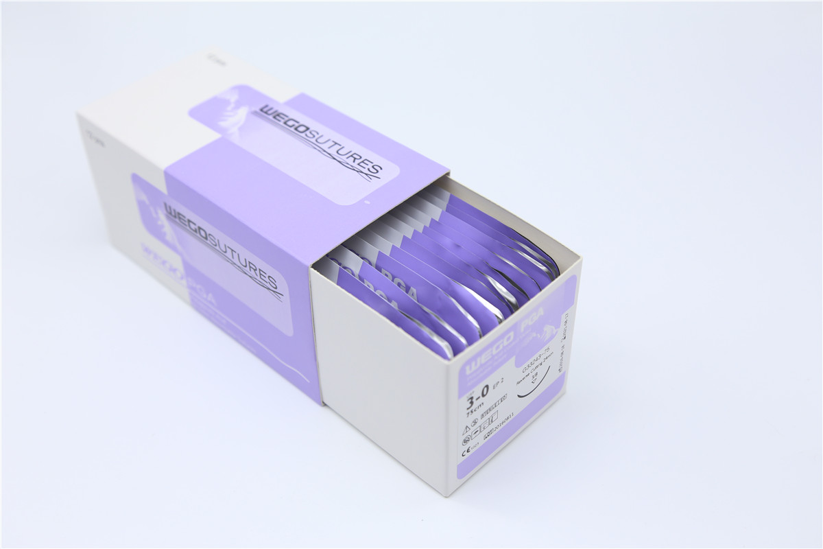 Sterile Multifilament Absoroable Polycolid Acid Sutures With or Without Needle WEGO-PGA 03