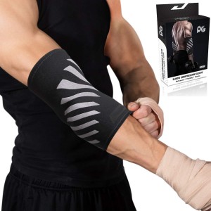 Compression Sleeve for Men & Women – Elbow Brace for Tendonitis and Tennis Elbow Relief, Golf Elbow, Joint Pains, Bowling, Weightlifting in Premium Breathable Fabric