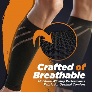 Compression Calf Sleeve – Copper-Infused High-Performance Design, Promotes Proper Blood Flow, Offers Superior Compression and Support for All Lifestyles – Pair