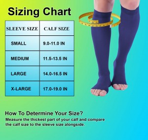 Open Toe Socks–1 Pair Compression Socks Women & Men 20-30mmHg Support Stockings Travel DVT Shin Splints Varicose Veins Legging Medical Grade Nurses