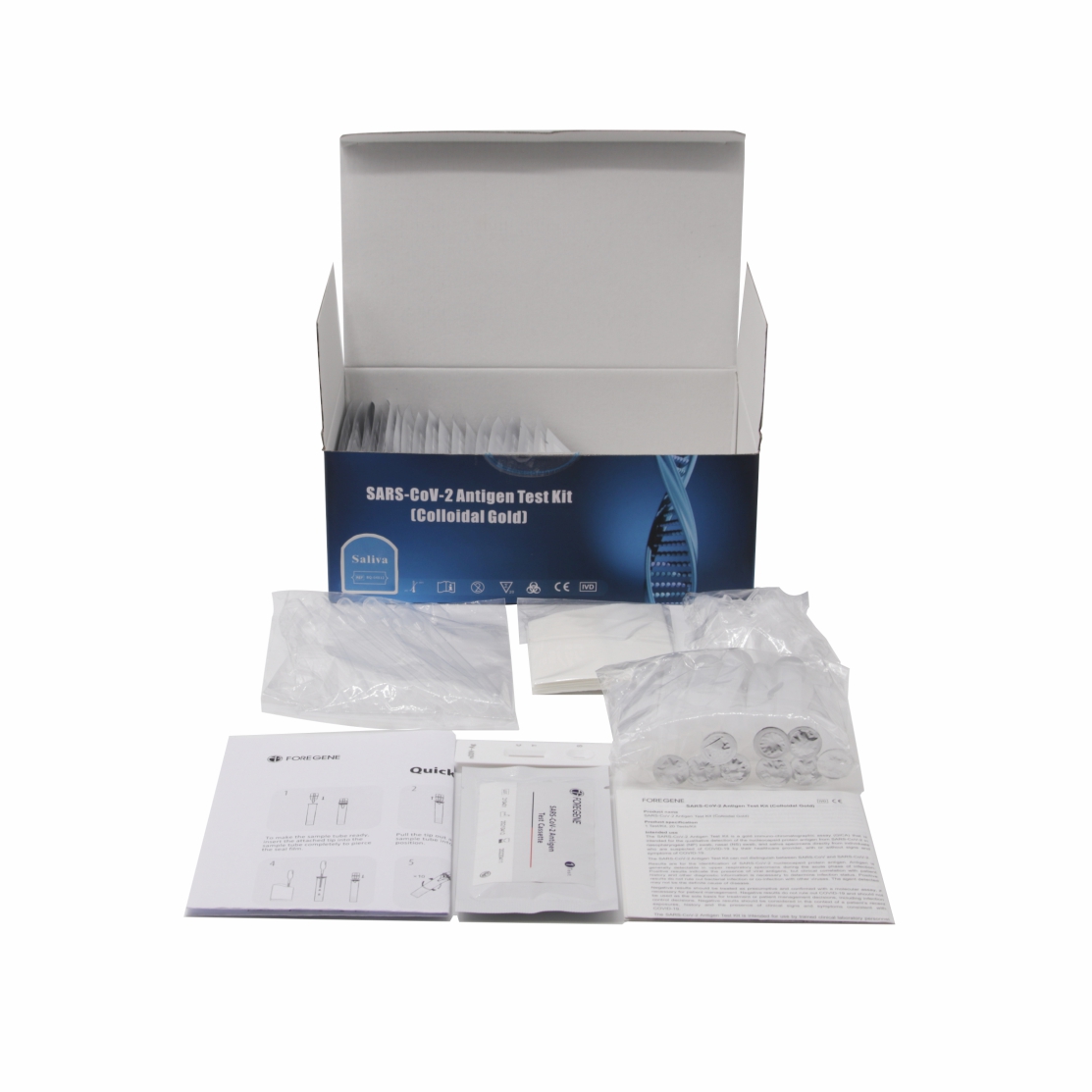 Kit de test d'antigène SARS-CoV-2 (or colloïdal) - Échantillons de salive