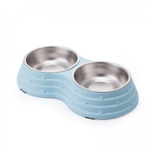 Peanuts Double Stainless-Steel Mangkuk Dog Copot Pet Bowl