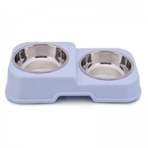 Gamelles surélevées pour chat et chien avec bols en acier inoxydable pour nourriture et eau pour animaux de compagnie