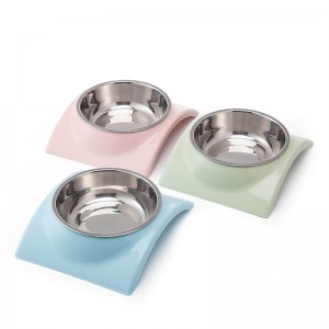 I-Stainless Steel Premium Dog Cat Bowls ene-Plastic Plate Case