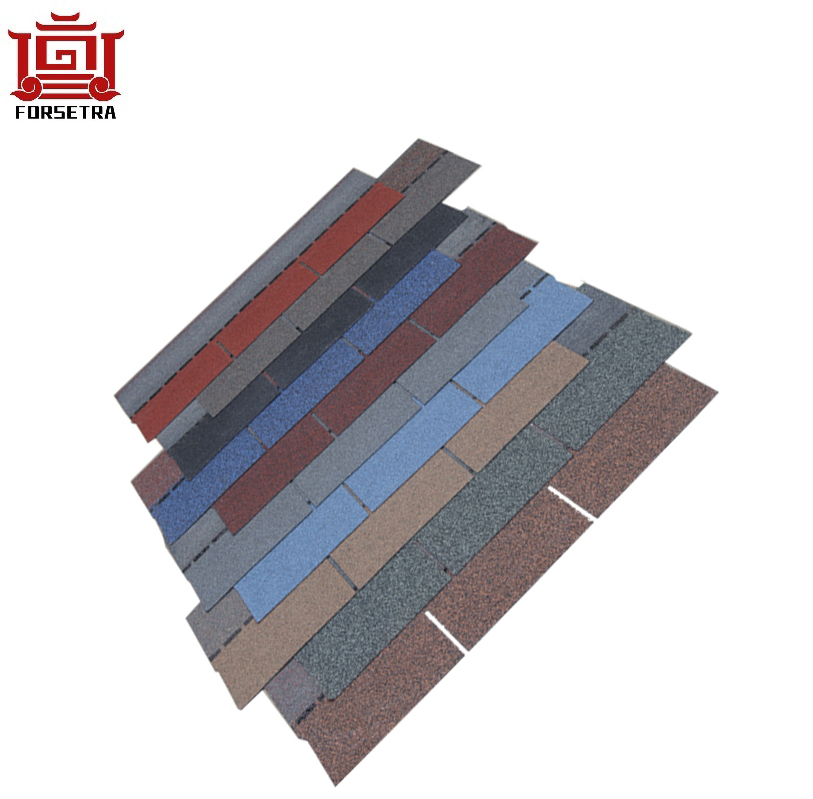 China wholesale Different Roof Shingles Manufacturer –  12 Colors Roof Building Materials Flat Style Fiberglass Asphalt Roofing Shingles For Construction – Forsetra