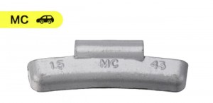 MC-type blyclips på hjulvægte