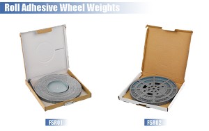 Roll Adhesive Wheel Weights Oe Quality Ka Theipi e Matla ea Sekhomaretsi