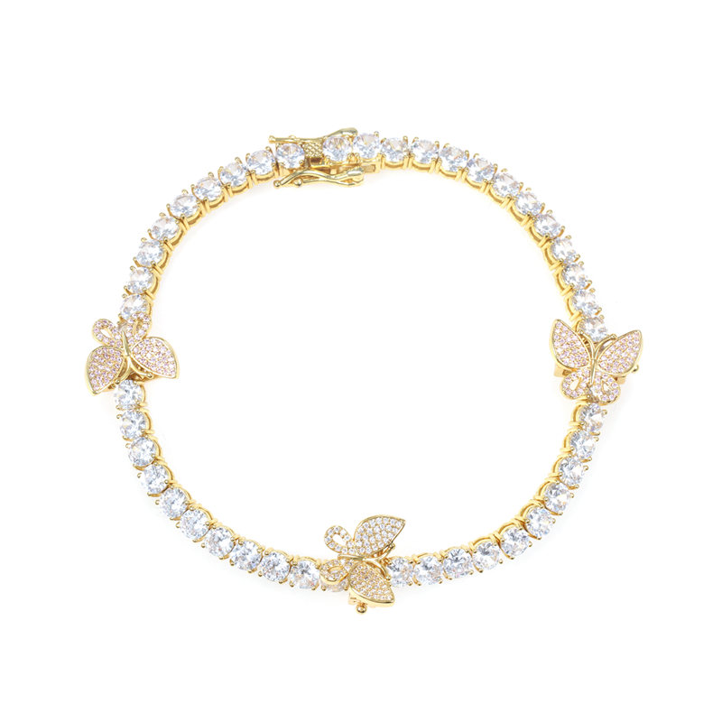 FOXI 23cm  tennis chain silver diamond anklet bracelet for women accessories