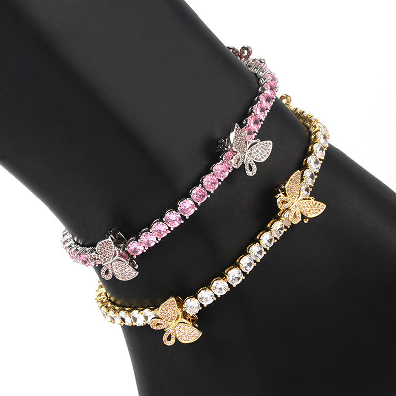 FOXI 23cm  tennis chain silver diamond anklet bracelet for women accessories Featured Image