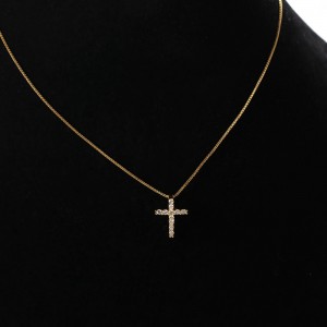 FOXI wholesale jewelry diamond stainless steel chain jewelry cross gold necklace for women