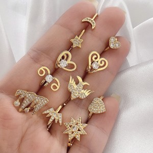 FOXI  2021 women earrings  diamond earrings 18k gold plated