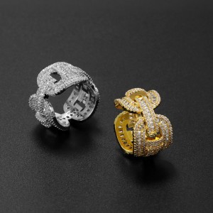 foxi gold silver pink rose jewelry women cubic zirconia diamond ring
