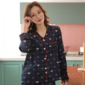 Bee silk pajamas ladies open spring and summer thin