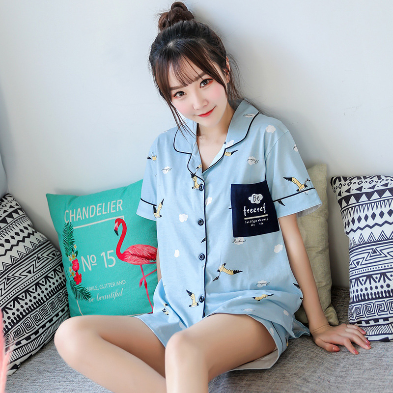 Smmoloa Floral Printed Pure Cotton Pajama Women housewear 2 piece Sets