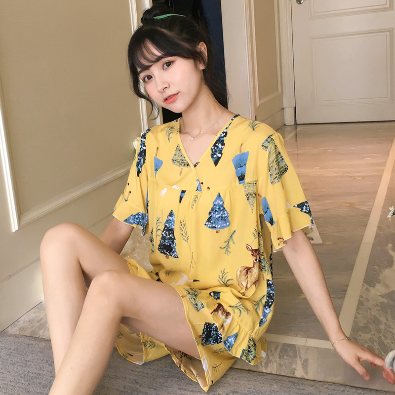 Youhottest Soft Cotton Pjs Short Sleeves Long Pants Women Pajamas Featured Image