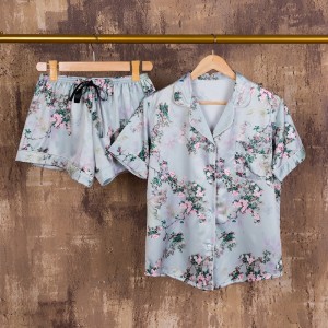 Youhottest New Design Top Quality Short Sleeves Short Pants Silk Pajamas Sleepwear