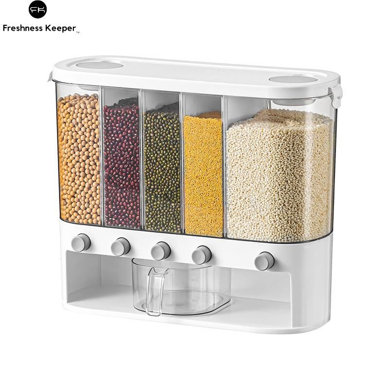 25 Pounds Dry Food Dispenser for Grains, Rice, Beans and Lentils for Kitchen Pantry Storage