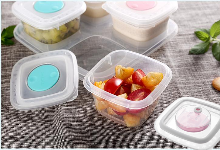 Freshness Keeper Нов корисен модел: Преносен сад за складирање на храна за бебиња со капаци со вентилација и меко гумено дно
