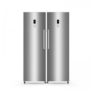 360L 265L LED Display Real Stainless Steel Upright Side By Side Fridge Freezer Combo