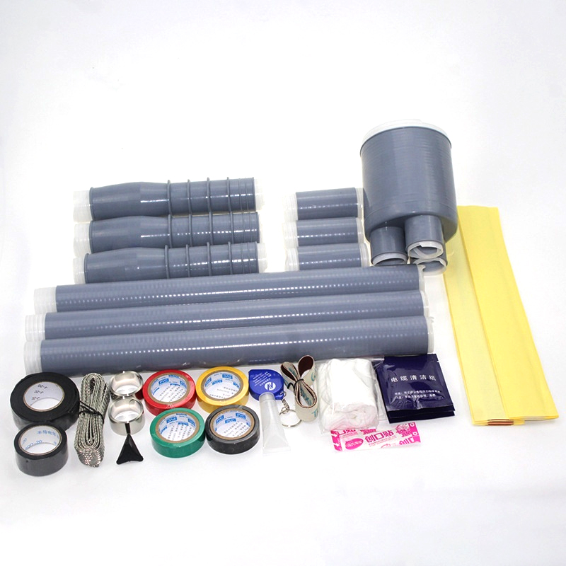 Silicone Rubber Insulation Sleeve 35KV 3 Core Outdoor Cold shrink tube printer untuk Kit Penghentian Kabel Listrik