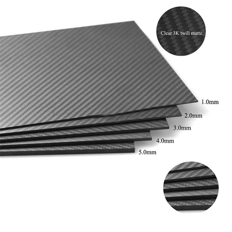 Placa de lámina de fibra de carbono 3k 8 mm activada 2 mm