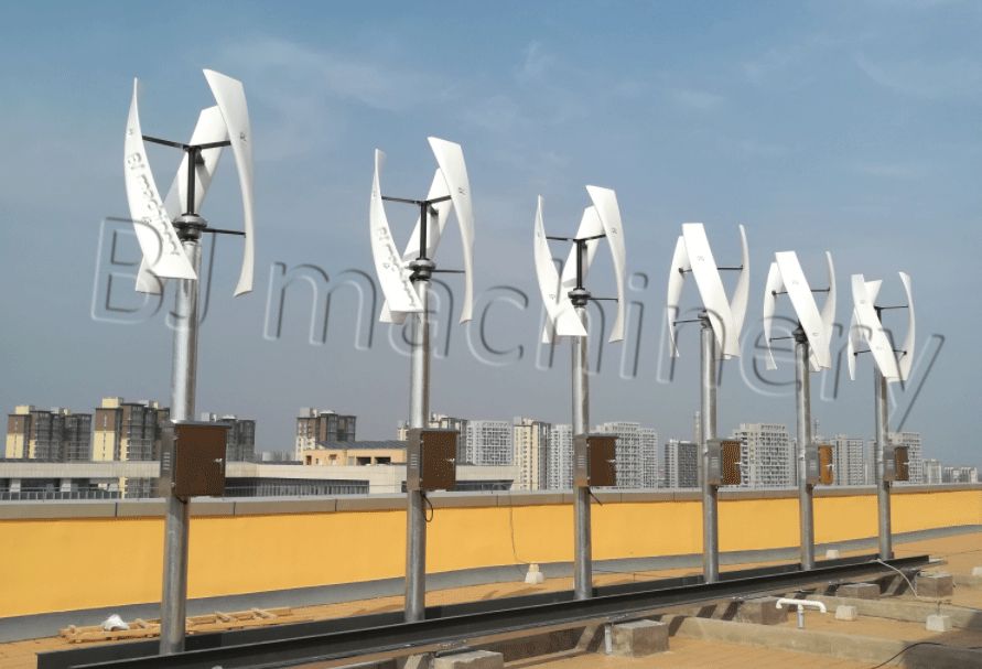 Turbin angin vertikal Bojin 1kw 2kw 3kw 5kw 10kw dan sistem 20kw untuk penggunaan di rumah dan proyek