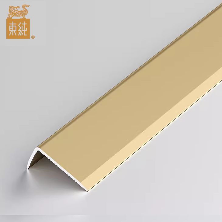 Fabricante de acabamento de borda de ladrilho em forma de L de alumínio dourado de 10 * 20 mm