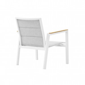Luca textile single sofa (Teak armrest)