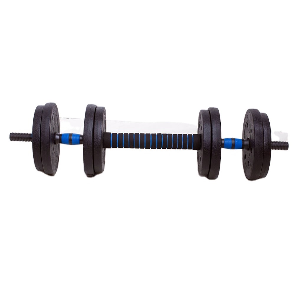 China Free Weight sand filled Environmental  Black Plastic Cement dumbbell