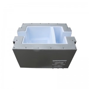 filterboks med keramisk filterplade, der filtrerer smeltet aluminium