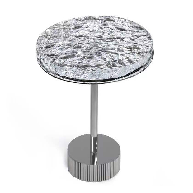 Metal and Artistic glass Coffee Tables