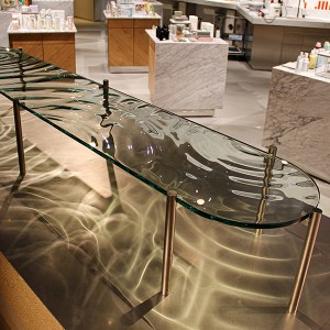 Fusion glass console table