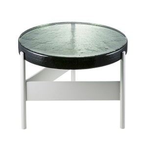 Colored casting glass side table